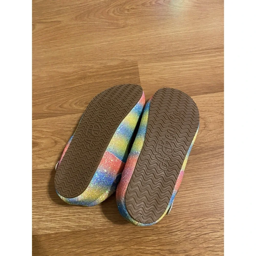 Brand‎ New A Bear Co Girls Sparkle Slip On Shoe Birkenstock Like Look Size 3